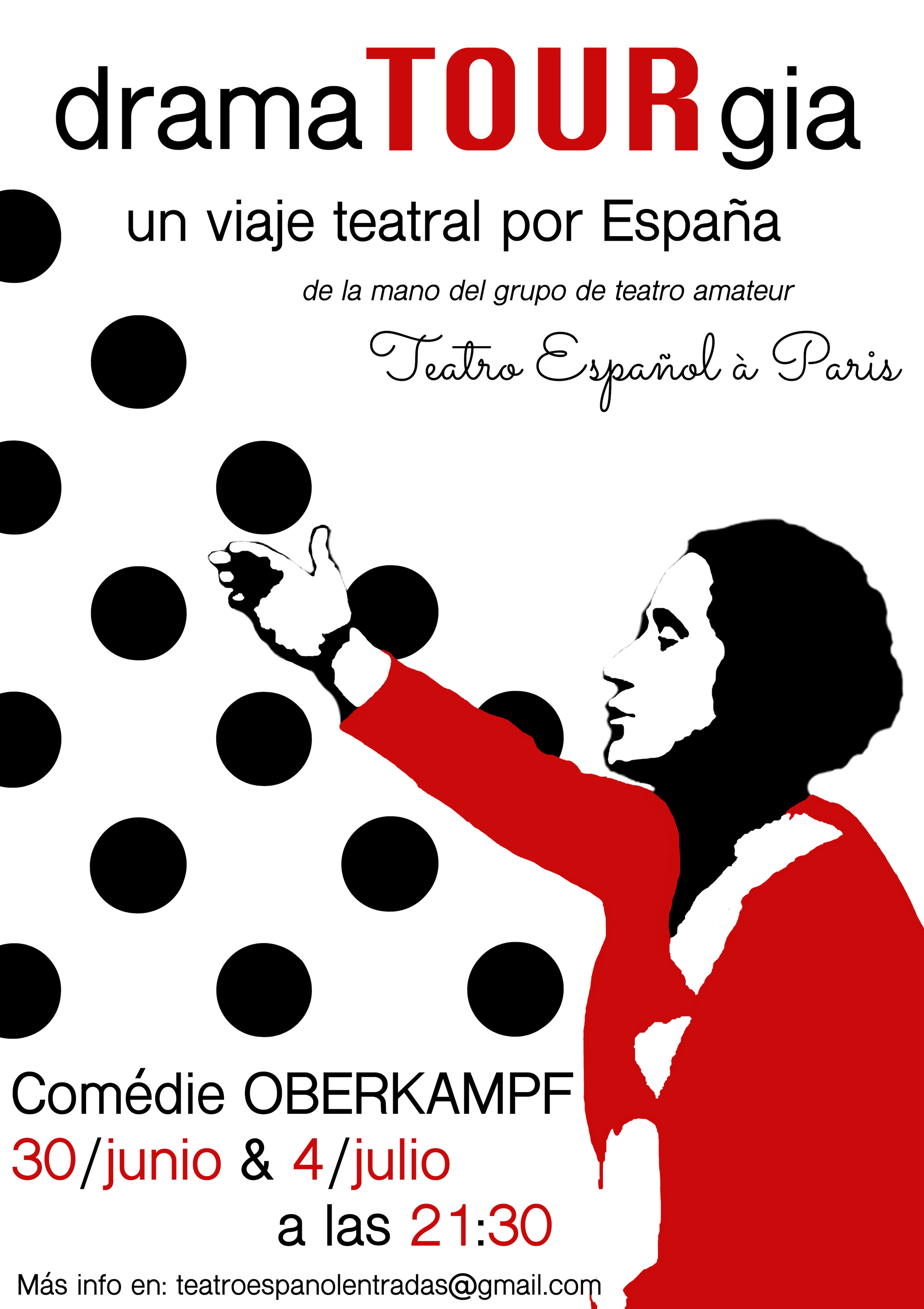 Poster de dramaTOURgia con Clara Campoamor en la imagen
