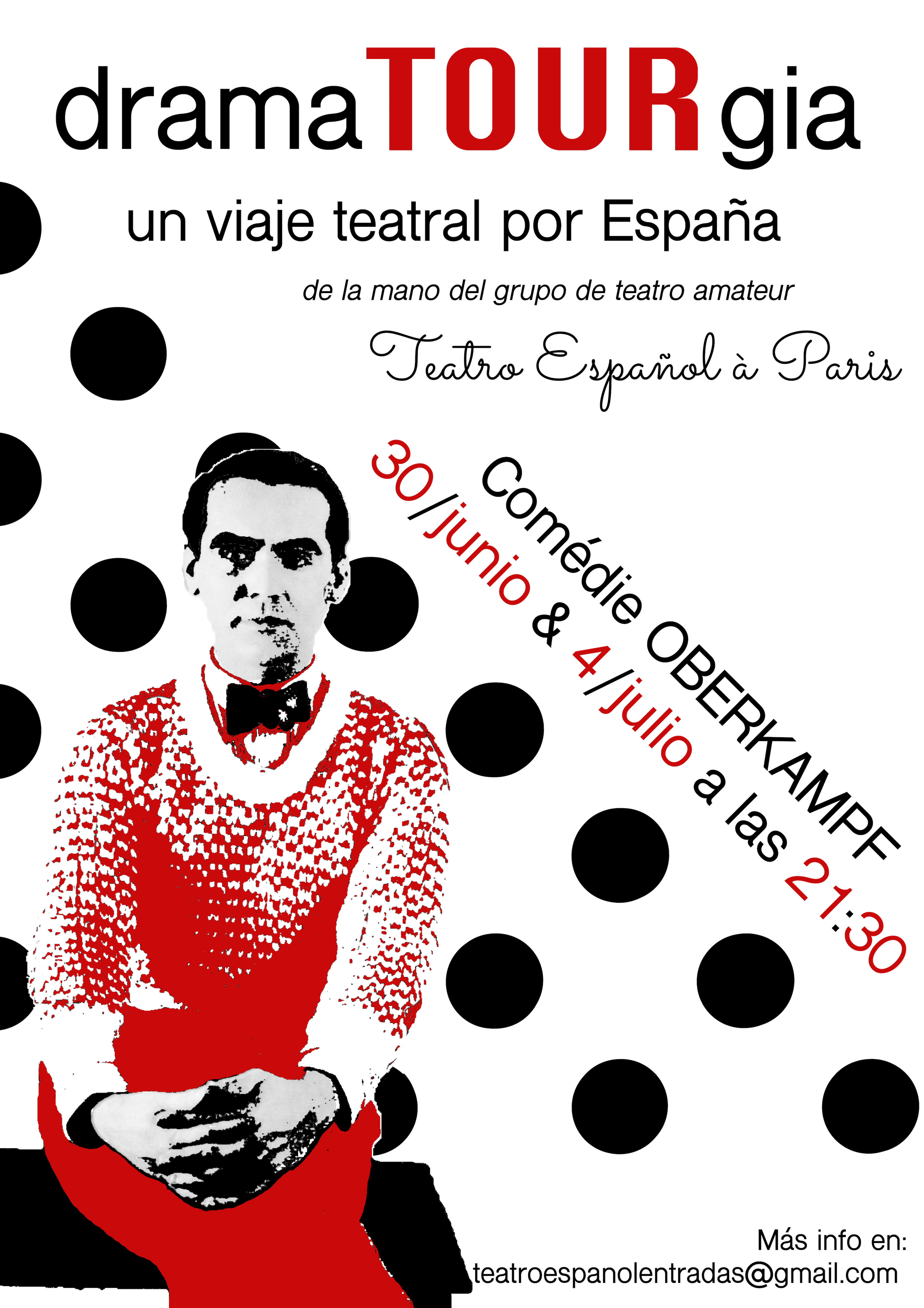 Poster de dramaTOURgia con Federico García Lorca en la imagen