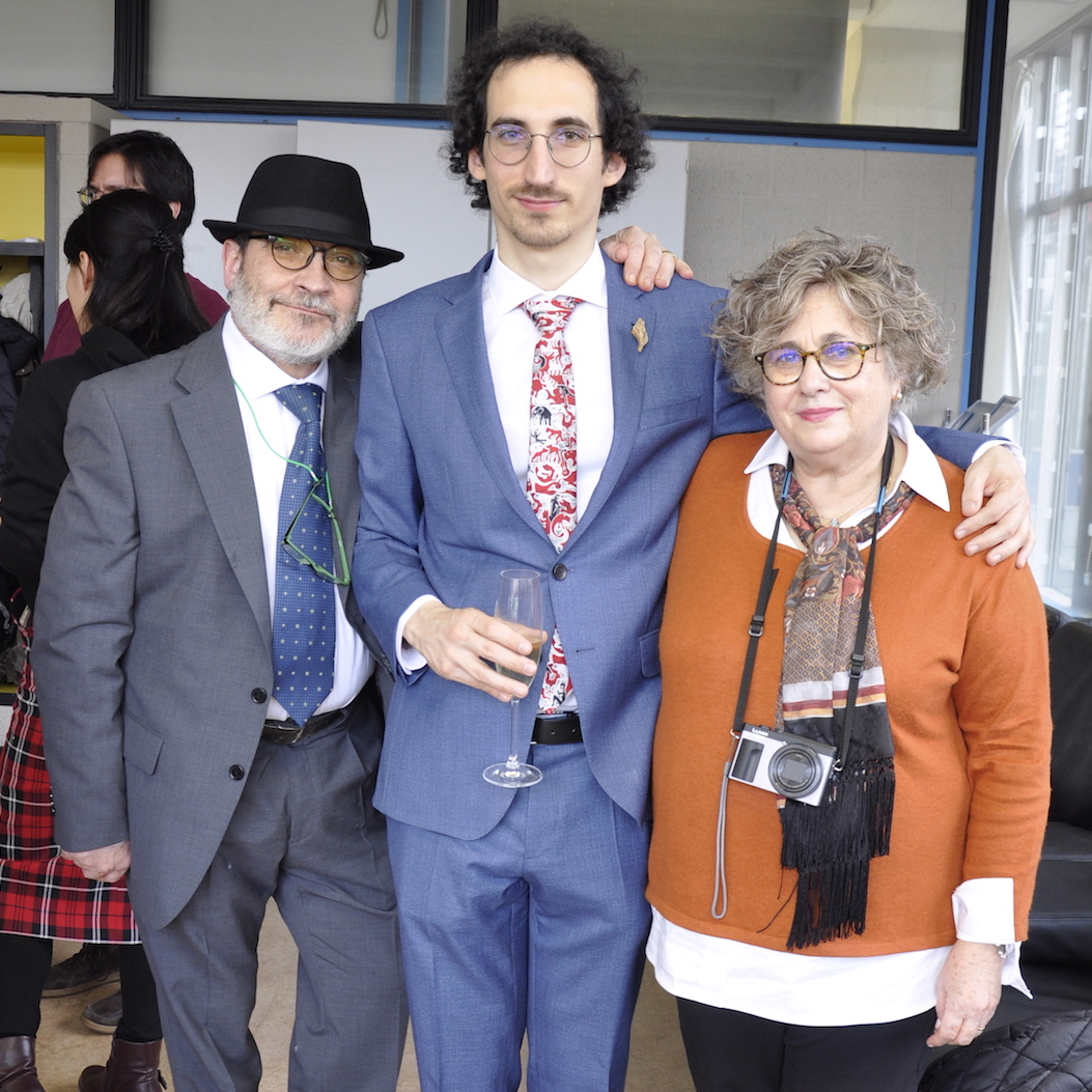 Josue Tonelli-Cueto with his parents after his doctoral defence.