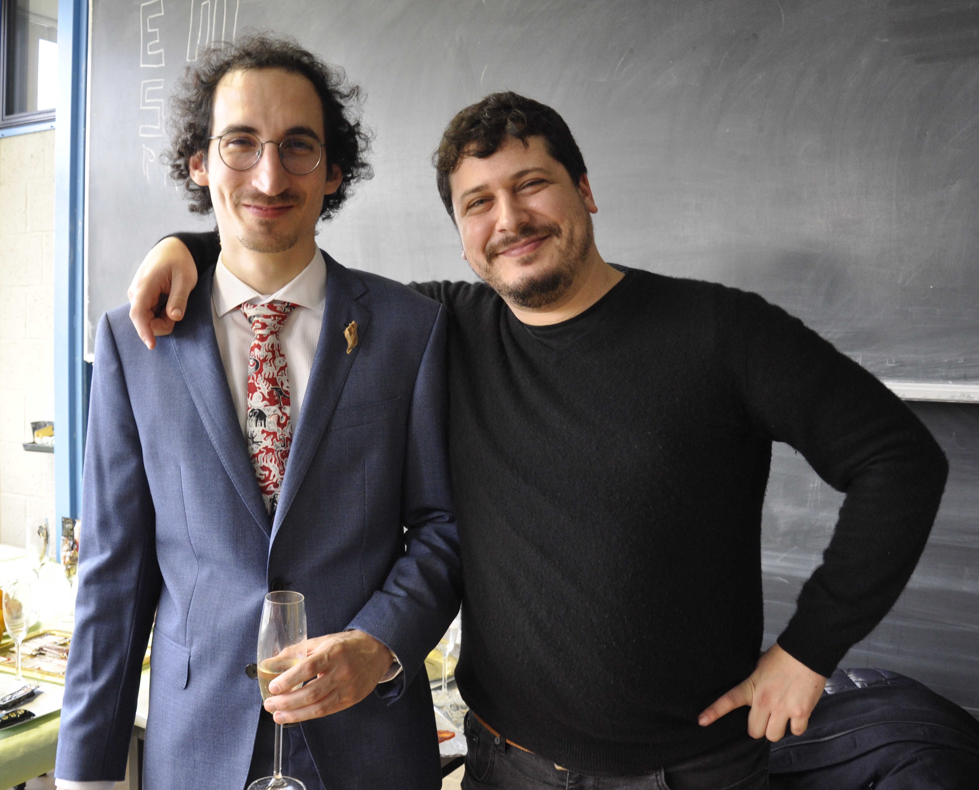 Josue Tonelli-Cueto with Matias Bender after his doctoral defence.